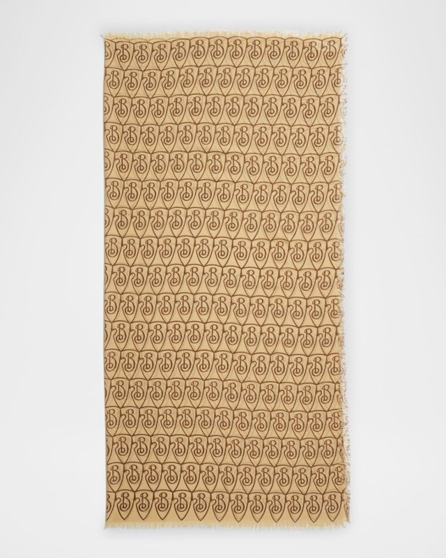 Shield-Print Wool Scarf